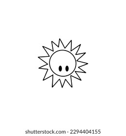 cute sun doodle illustration vector