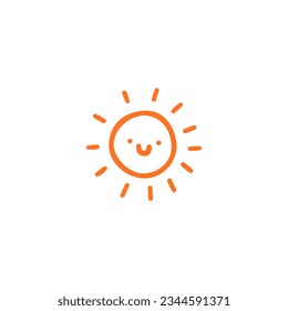 vector de ilustración de doodle de sol lindo