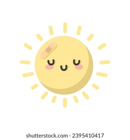 Cute Sun Doodle Illustration vector flat