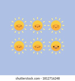Cute Sun Emoticon sweet character 