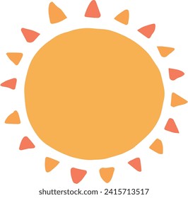 Cute sun hand drawn illustration material