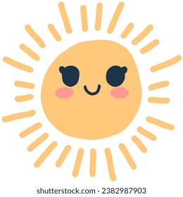 A cute sun with a happy face