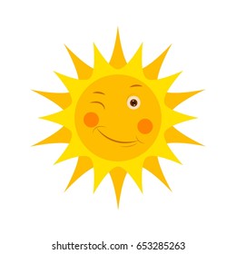 cute sun icon illustration