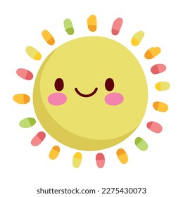 cute sun icon isolated design