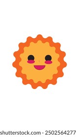 Lindo icono de sol sonriendo y brillando