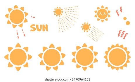 Conjunto de material de ilustración solar lindo