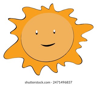 A cute sun isolated on white background