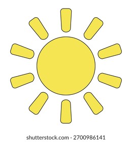 Sol lindo aislado en un fondo blanco