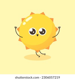 Cute sun jump simple isolated vector image