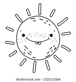 cute sun kawaii character
