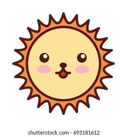 cute sun kawaii character