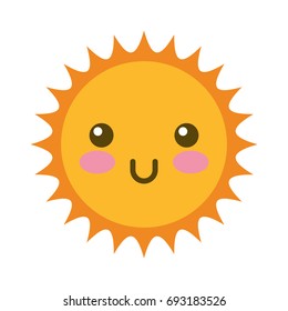 cute sun kawaii character