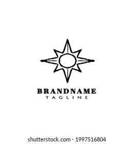 cute sun logo icon design template modern vector illustration