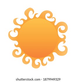 cute sun on a white background vector illustration design