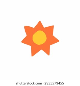 cute sun on white background. Vector illustration
