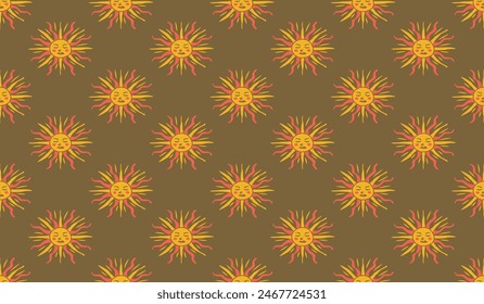 Cute sun pattern background vector design