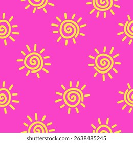 Cute sun pattern background vector design