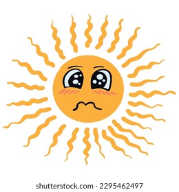 Cute sun shy expression ,good for graphic design resources, posters, prints, stickers, pamflets, banners, decoration, and more