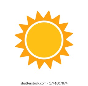 Cute sun simple flat icon. Vector illustration.