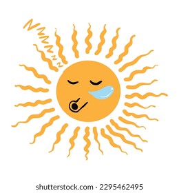 Cute sun sleeping ,good for graphic design resources, posters, prints, stickers, pamflets, banners, decoration, and more
