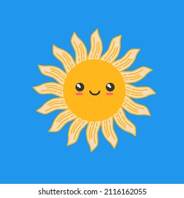 cute sun with smile face for kids