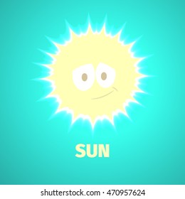 Cute Sun Smiling Icon Stock Vector Royalty Free