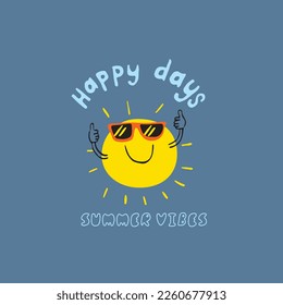 cute sun suitable for summer or vacation graphics