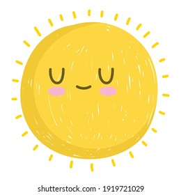 cute sun summer weather vector illustration white background