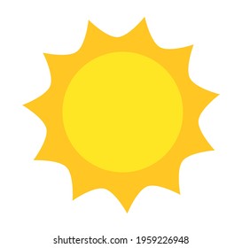 Cute sun symbol. Bright sun icon. Vector illustration.