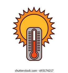 cute sun with termometer