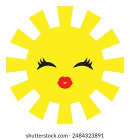 Cute sun vector cartoon illustration