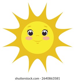 Cute sun vector cartoon illustration