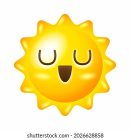Cute sun vector with happy face