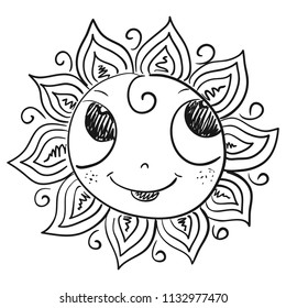 Cute sun. Vector illustration