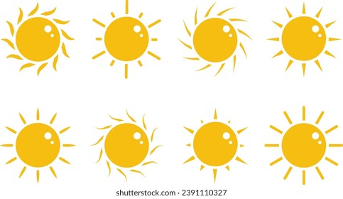 Cute Sonne, Vektorgrafik. Cartoon-Stil.