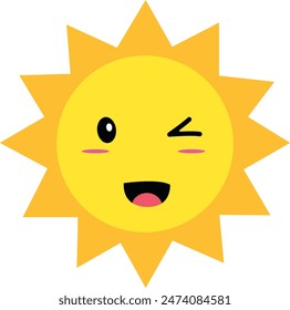 Cute Sun Vector Illustration Set