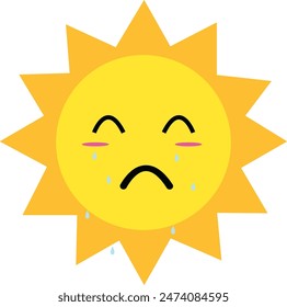 Cute Sun Vector Illustration Set