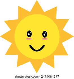 Cute Sun Vector Illustration Set