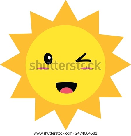 Cute Sun Vector Illustration Set