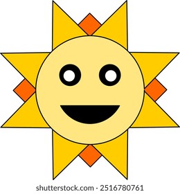  Cute Sun vector image or clipart