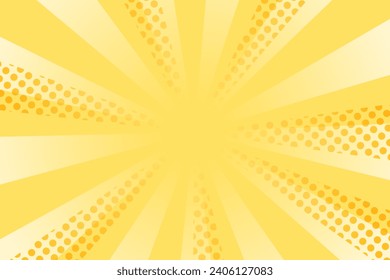 Cute sunburst background yellow with dots