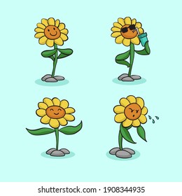 Girasol mate con diferentes estilos
