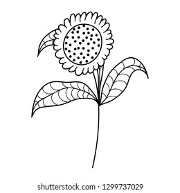 cute sunflower drawn icon