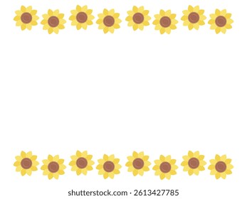 Cute sunflower frame illustration material