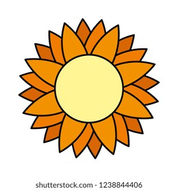 cute sunflower isolated icon