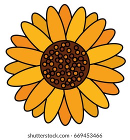 cute sunflower isolated icon