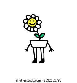 	
Cute sunflower mascot character, illustration for t-shirt, poster, sticker, or apparel merchandise. With retro cartoon style