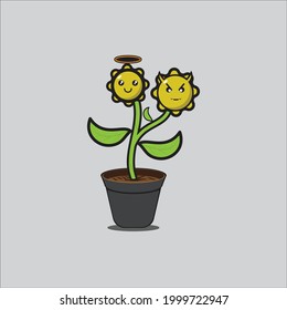 cute sunflower plant is very interesting