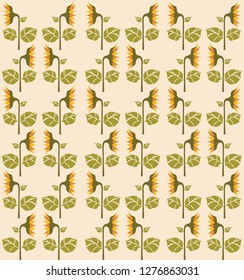 Cute sunflower seamless pattern. Colorful vector illustration