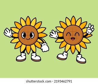 cute sunflowers cartoon for children book